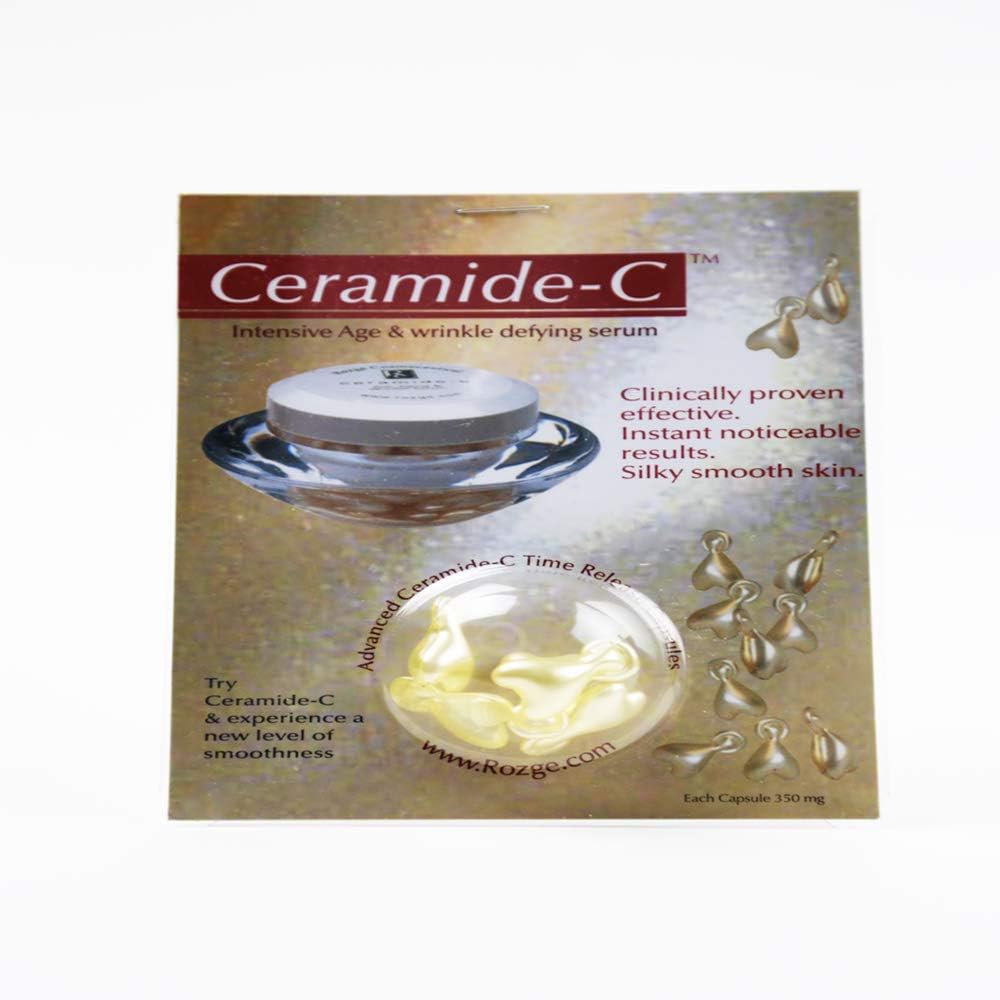 5 Capsules of Rozge Cosmeceutical Ceramide - Facial Wrinkle Reducer Serum with Vitamin C and E - Age Defying with Antioxidant - Perfect Anti Aging and Rejuvenating for Repair and Reduce Deep Wrinkles