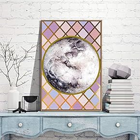 Framed Canvas Wall Art for Living Room, Bedroom Moon Canvas Prints for Modern Home Decoration Ready to Hang - 16"x24" inches