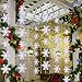 BBTO Pack 3D Snowflake Hanging Decorations for Christmas Party Holiday New Year Decoration White, 9.84 Feet Each, Total 29.52 Feet