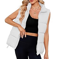 Century Star White Puffer Vest for Women's