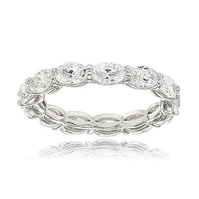oval diamond eternity band