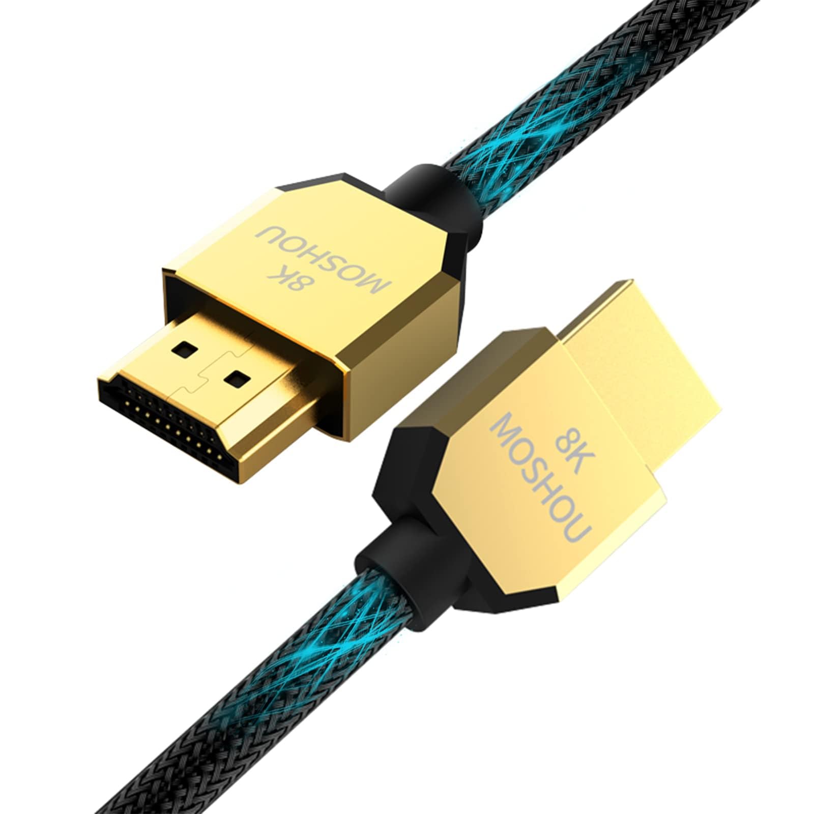 8K HDMI Cable 2.1 2M (6.6FT) 48Gbps High Speed 3D 8K 60Hz 4K 120Hz Braided HDMI Cord eARC HDR10 HDCP 2.2 2.3 Compatible with Apple TV 4K/PlayStation PS5/HDTV/Xbox Series X/Sky