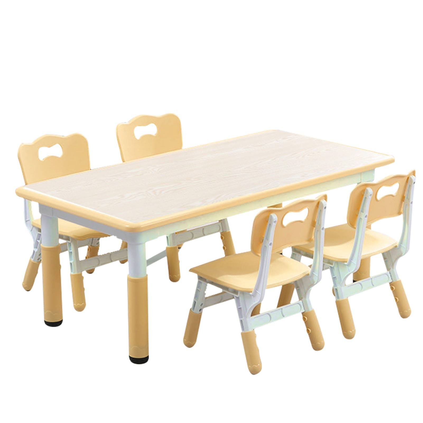 子ども用　デザインテーブル Mua キッズアートテーブルと椅子セット、4席高さ調節可能、子供