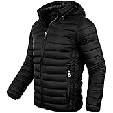 Xsylxgc Men's Lightweight Puffer Jacket Down Packable Jacket Winter Coat with Hood
