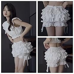 Vibsion Womens Lolita Bloomers Maid Ruffles Pumpkin