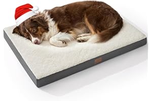 Bedsure Dog Beds Large Sized Dog - Comfy Flat Pet Beds with Removable Washable Cover, Orthopedic Egg Crate Foam Puppy Mat, Suitable for Pet Up to 65 lbs