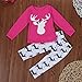 Efaster Popular Baby Girls Clothes Christmas Deindeer Pattern Shirt Pants Outfit
