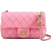WHAT GOES AROUND COMES AROUND Women's Pre-Loved Chanel Pink Lambskin Pearl Crush Rectangle Bag