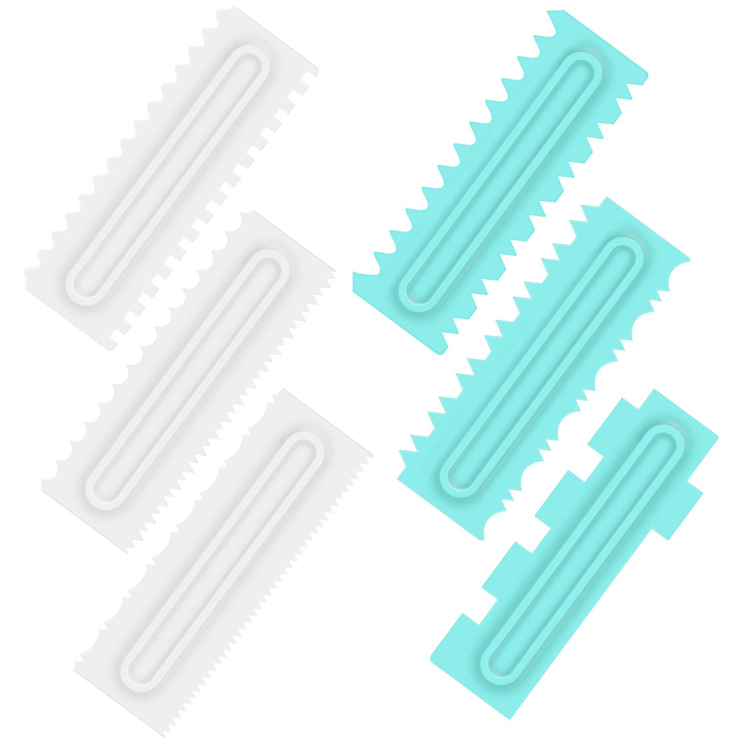 6 Pcs Cake Scraper, Cake Smoother Scraper Cake Decorating Comb Icing Smoother Fondant Spatulas Cake Edge Smoother Cream Scraper Kitchen DIY Baking Tools for Pastry Cake Fondant