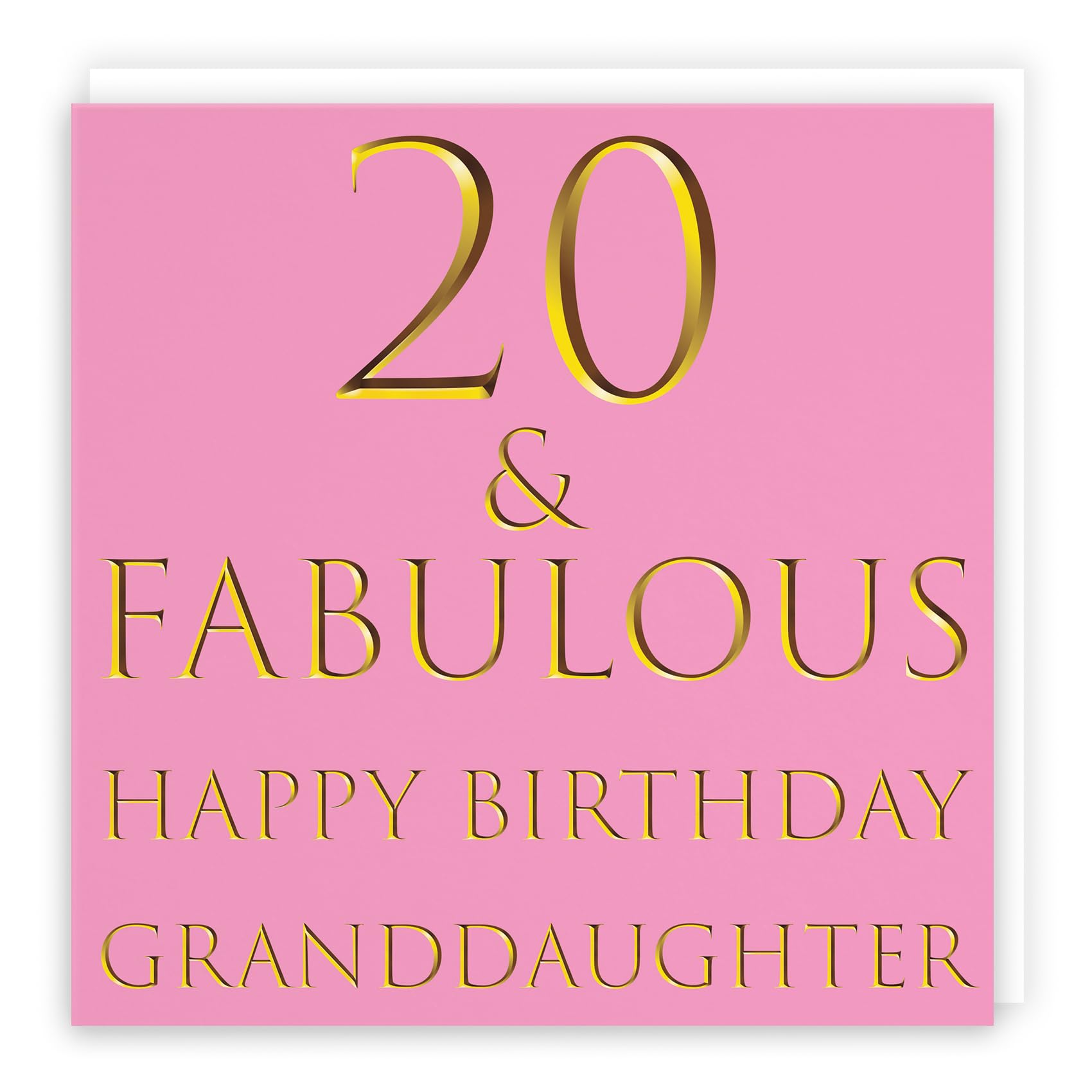 Hunts England - Large Granddaughter 20th Birthday Card - 20 & Fabulous - Happy Birthday Granddaughter - Still Totally Fabulous Collection - Large - 210 x 210 mm - Age 20