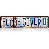 Vintage Fucks Giver 0 Metal Tin Signs Street Signs Man Cave Bar Cafe Home Wall Decor 16 x 4 Inches