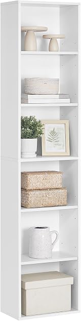 VASAGLE 6-Tier Bookcase 24 x 40 x 178.5 cm Cloud White LBC167T14