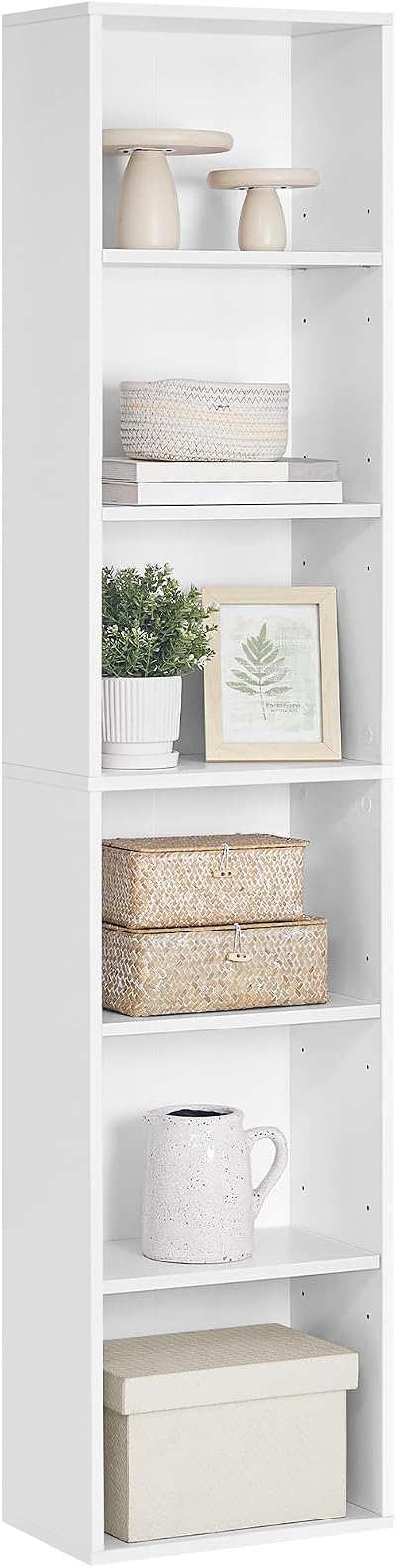 VASAGLE 6-Tier Bookcase 24 x 40 x 178.5 cm Cloud White LBC167T14