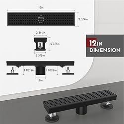 WEBANG 12 Inch Linear Shower Drain Rectangular
