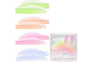 Curacoro Lash Lift Shields, 8 Pcs/4 Sizes Eyelash Perm Pad, Lash Rods for Eyelash Curling and Lifting, Reusable Silicone Tool