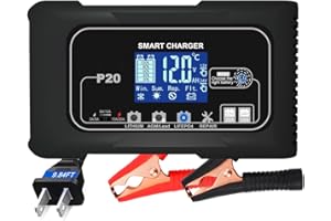 Battery Charger 0-20A,12V/24V Lead Acid Fully Automatic Battery Maintainer, Car Battery Trickle Charger Automotive w/Repair f