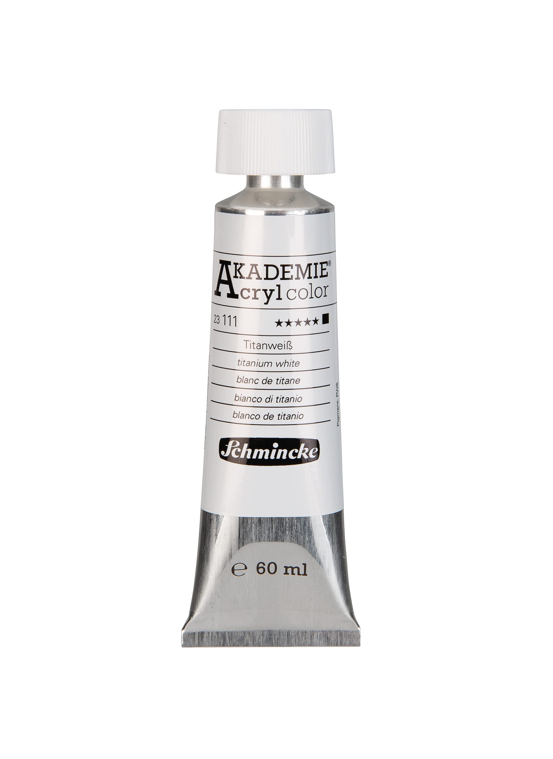 Schmincke - AKADEMIE® Acryl color, titanium white in 60 ml tube, 23111011, fine artists' acrylic colour, brilliant, highly lightfast and cadmium-free, for acrylic painting, mixed media