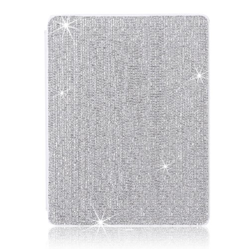 NOVA CASE Â® Glamour Series 3D Bling Crystal iPad Case Cover for iPad 4th Generation, iPad 2 and 3- (Package includes: soft pouch, screen protector) (Silver Clear)