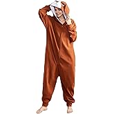 Focupaja Unisex Dog Onesie Adult Halloween Animal Cosplay Pajamas Jumpsuit Party Costume One Piece Homewear Sleepwear