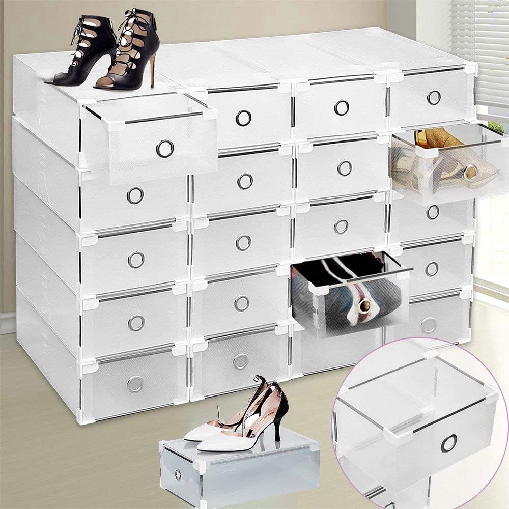 Shoe Box,Shoe Storage,8PCS shoe storage box Foldable and Stackable Shoe