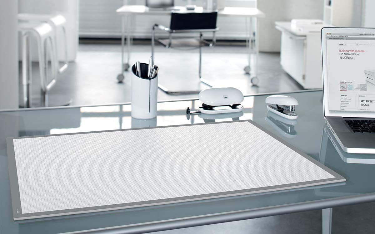 sigel HO260 Paper Desk Pad, Squared, A2 (59.5 x 41 cm), 80 GSM, White/Grey, 30 Sheets - Image 4