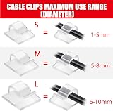 Maitys 60pk Small Clear Adhesive Cable Clips Outdoor Wire Management Hooks view 4