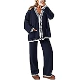 PRETTYGARDEN Lounge Sets for Women Fall 2026 Loungewear 2 Piece Outfits Cardigan Sweaters Track Suit Matching Winter Clothing