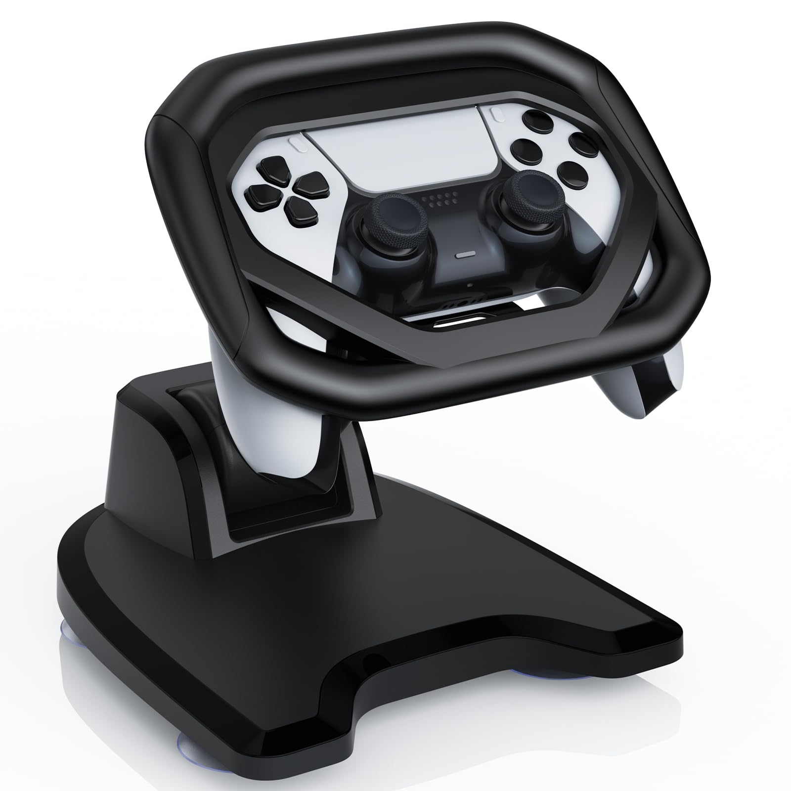 APTGAME™ PS5 Steering Wheel Stand for PS5/PS5 Elite Controllers with 4 Table Suction Cups, More Robust for Immersive Racing Games