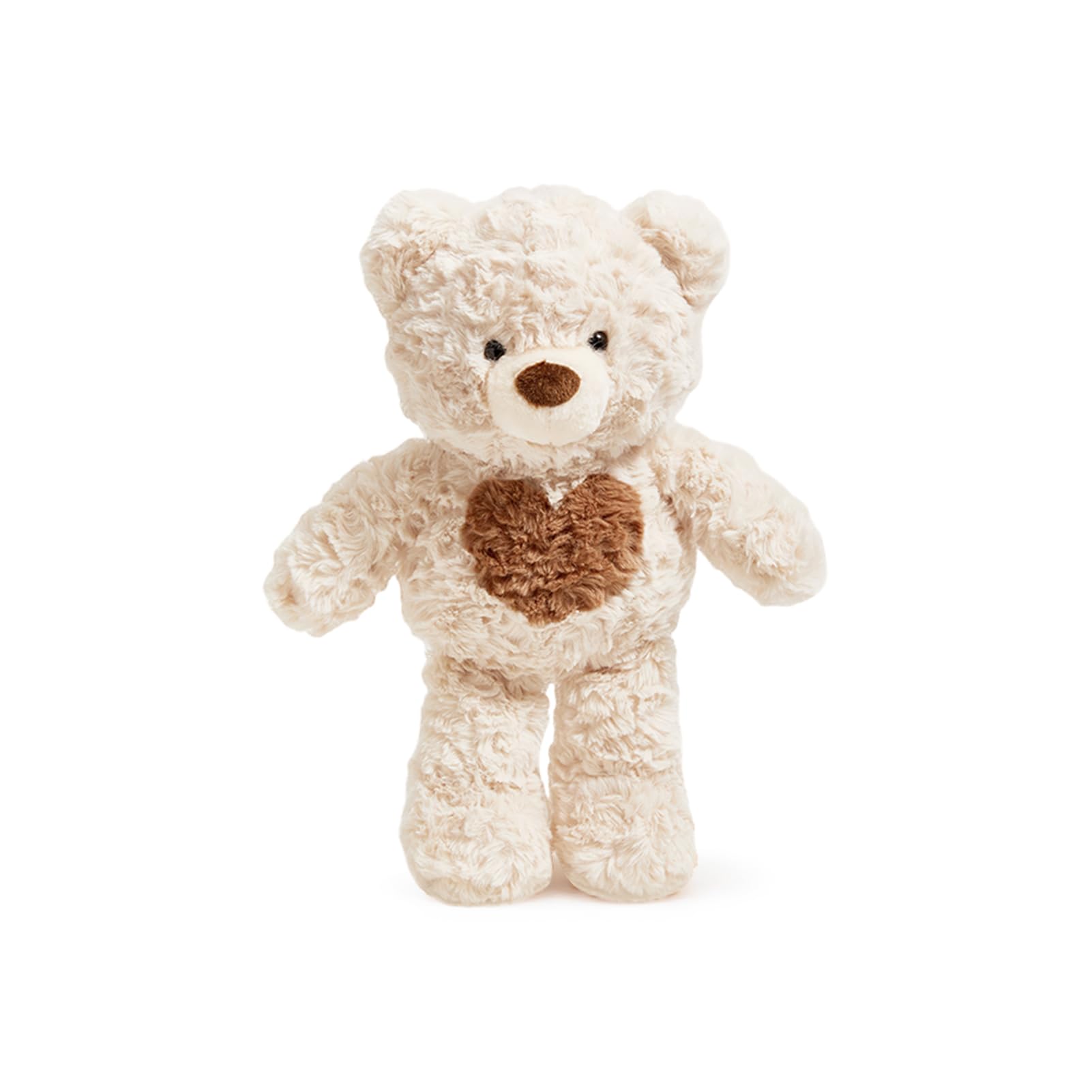 Adorlynetty 13.7” Teddy Bear Stuffed Animals with heart, Cute Teddy Bear Plush for Kids Baby Girls Boys（beige）