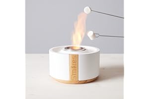 TERRA FLAME TerraFlame Portable Indoor and Outdoor Smokeless Clean Burning Gel Fuel Tabletop S'mores Roaster - White