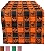 DII Halloween Party Tabletop Decor, Reusable & Machine Washable Cotton Fabric, Table Runner, 14x72, Orange & Black Buffalo Check