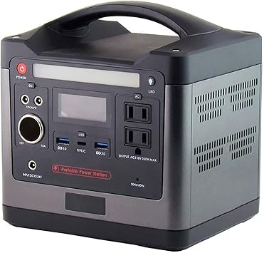 Amazon Co Jp 屋外キャンプのための携帯用発電所307ww太陽発電機正弦波無線充電緊急led照明w Ac Dcのリチウム電池のバックアップ スポーツ アウトドア