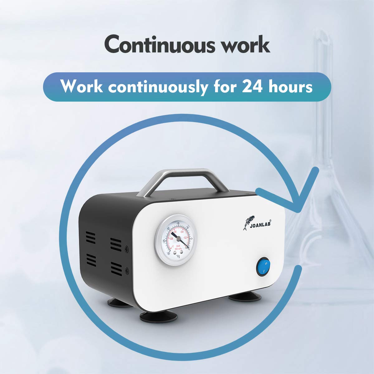 JOANLAB Laboratory Vacuum Filtration Pump Oilless Vacuum Diaphragm Pump with Rubber Tube (30L/min): Industrial & Scientific