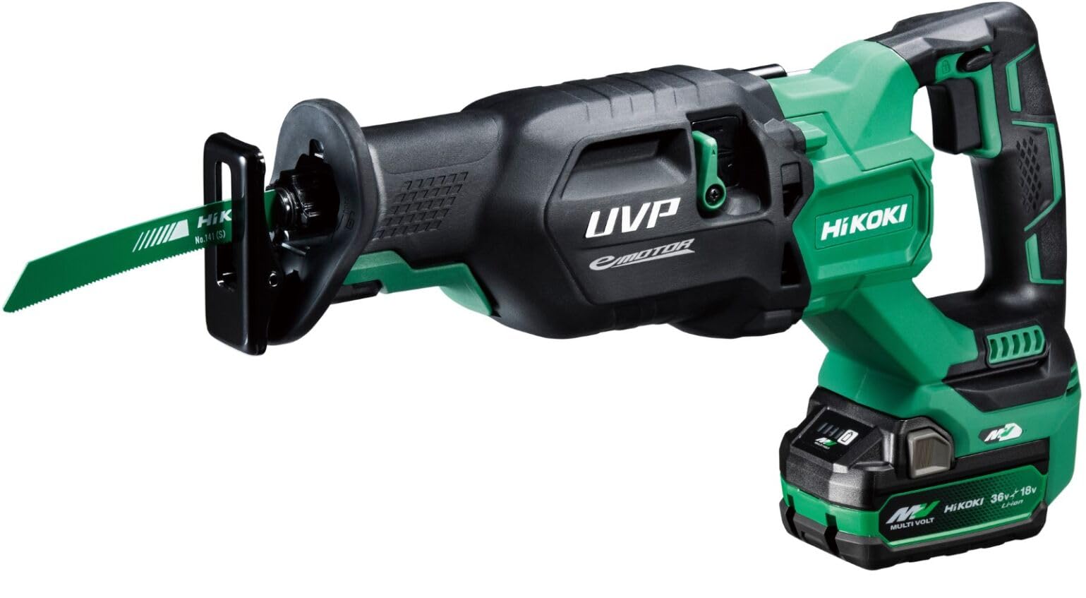 HiKOKI CR36DA (XPZ) Cordless Chainsaw, Reciprocating Saw, 36V, Multi-Volt, Rechargeable Lithium Ion Battery (1 piece), Rapid Charger and Case Included