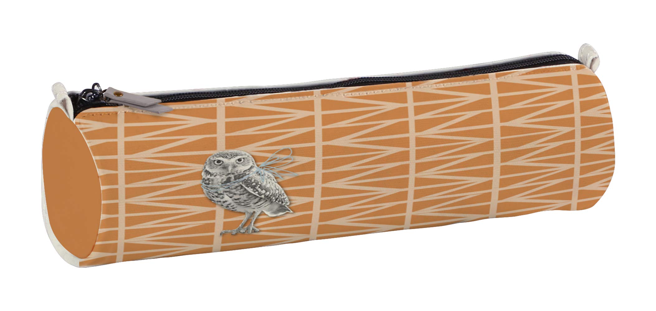 Clairefontaine Collections - Ref 115487C - Funny Company - Round Pencil Case - 50mm Diameter x 210mm Length, Leatherette Outer, Canvas Lining - Assorted Designs (Pack of 4)