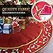 ANOTHERME Deluxe Handmade Large Christmas Tree Skirt with Holly Leaves 50 inch, Festive Holiday Party Decoration (Dark red)
