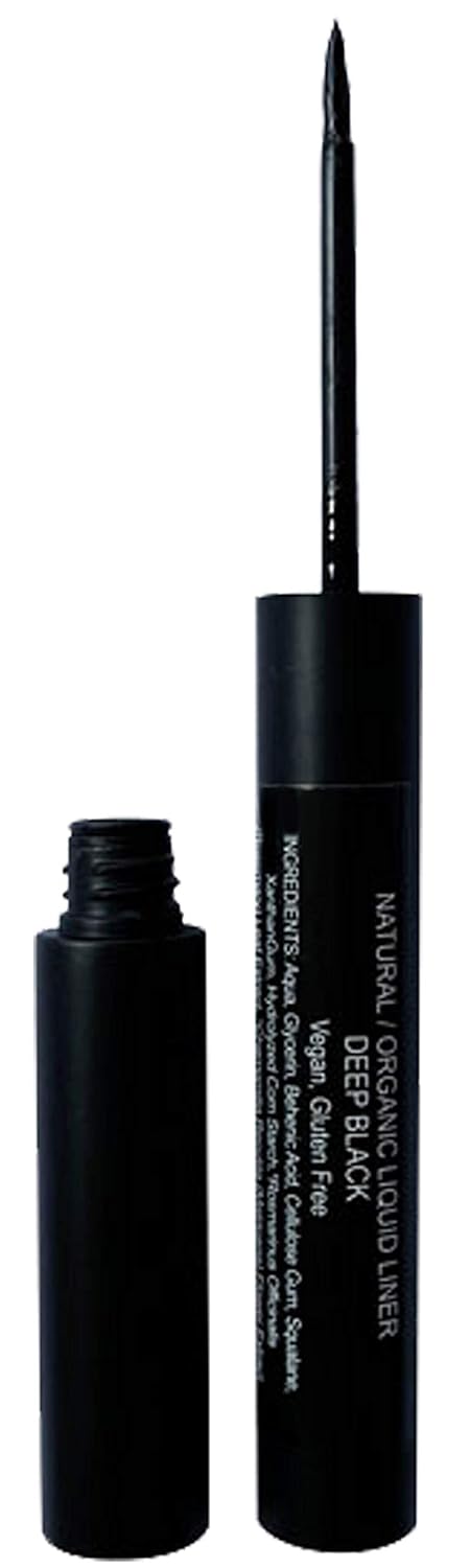 Mom's Secret 100% Natural Liquid Eyeliner Black, Organic, Vegan, Made in the USA, 0.21 oz.
