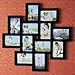 Adeco Decorative Black Wood Wall Hanging Collage Picture Photo Frame, 12 Openings, 4x6 inches