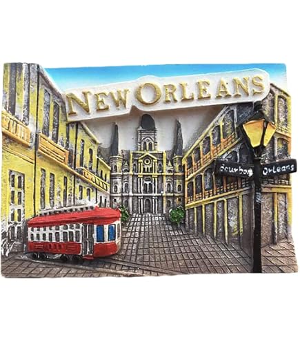Aimant Décoratif 3D La Nouvelle-Orléans – Résine, 5,5x7,5 Cm, Souvenir USA, Décoration Frigo