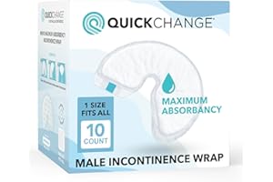 QuickChange Men's Incontinence Wrap, Maximum Absorbency Folding Pad Designed for Men with Reduced Mobility. Fits Inside Diapers or Briefs. (10 Count Trial Pack)