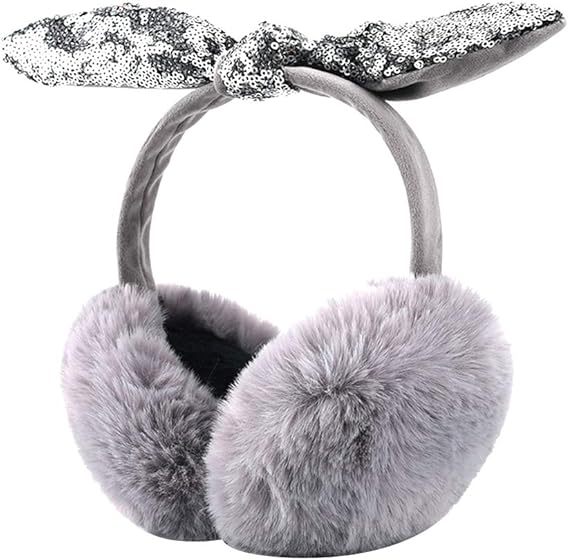 Amazon.com: Eforstore Girls Winter Warm Plush Headphones Warm with Sequins Foldable Headphones 