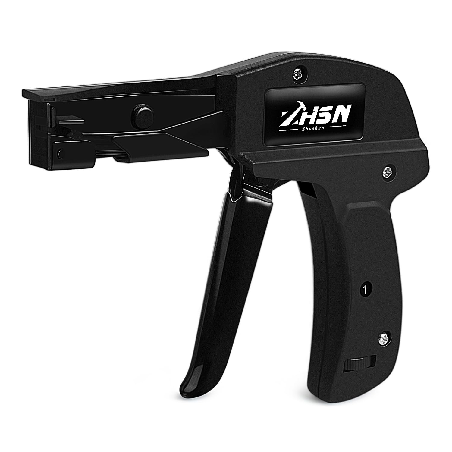 Photo 1 of Zhushan Fastening Tie Wrap Gun with Adjustable Tension and Built-In Flush Cutter for 0.09-0.19 inch Nylon Cable Tie Tightening - Professional Grade Cable Zip Tie Tool