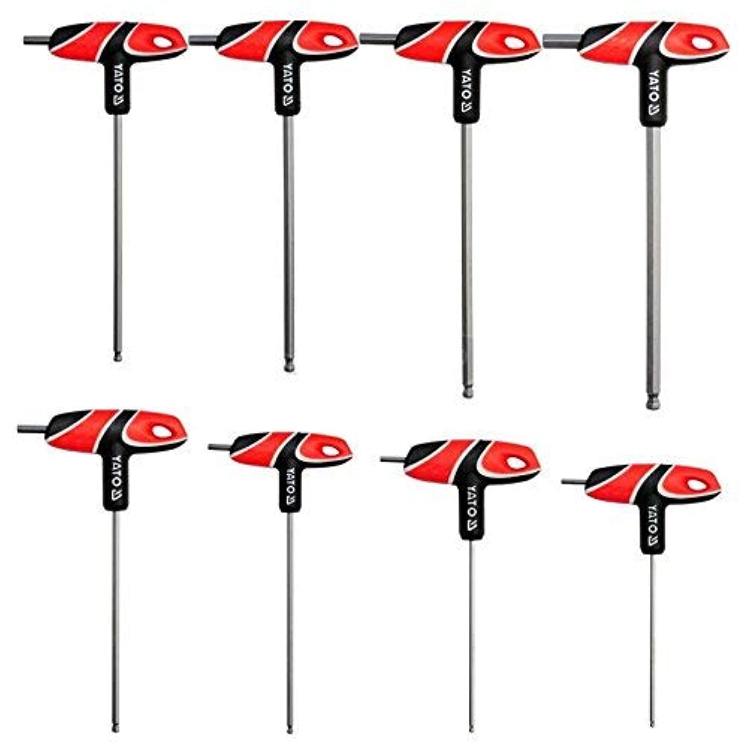 YATO YT-05597 T-Handle Hex Key with 8pcs Ball Set
