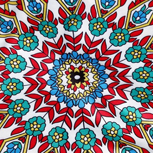 KMG Kimloog Round Pillow Cover, Decorative Mandala Pillow Sham, Indian Bohemian Ottoman Poufs, Outdoor Cushion Cover, Pom Pom (G) - Thumbnail 3