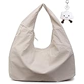 Micmores Tote Bag Slouchy Hobo Bag for Women Nylon Handbag Solid Color Draped Shoulder Bag Large Underarm Purse