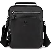 HUMERPAUL Crossbody Bag Shoulder Bag for Men, Genuine Leather Man Bag Vintage Messenger Bag for Travel Work Business