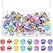 TecUnite 80 Pieces Decorative Fashion Push Pins Creative Thumbtacks for Wall Maps, Photos, Bulletin Board or Cork Boards, 8 Different Patterns (Colorful)