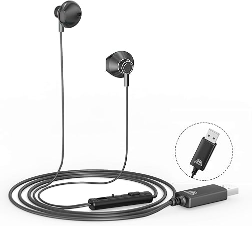 Amazon Co Jp Okcsc U0 ヘッドセット イヤホンマイク Usb インナーイヤー型 音量調節 マイク付き イヤホン 音量調節 Web会議用 在宅勤務 テレワーク Zoom用 ボイスチャット Pc 対応 2 0m ブラック 家電 カメラ