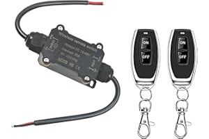 NEWNEWLIU DC12V Waterproof Remote Control Switch,DC12V/24V/48V/20A Wireless Remote Switch,328ft Long Range RF Remote Control Switches for Lighting, Water Pump,dust Collector