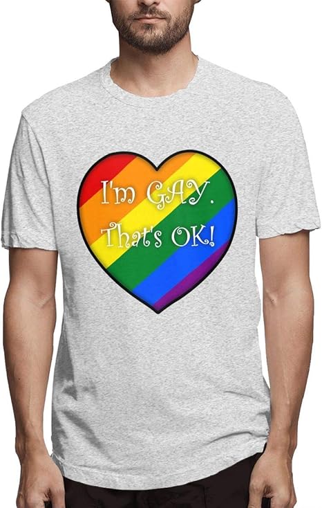 Diseño para Hombre Sudoroso I Am Gay, está Bien, Manga Corta Camisetas clásicas Negro: Amazon.es: Ropa y accesorios